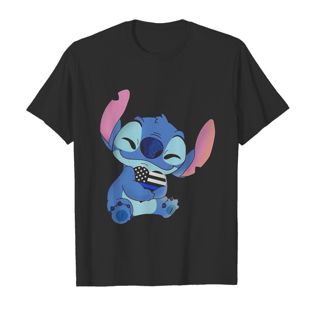 Disney stitch hug heart american flag independence day shirt