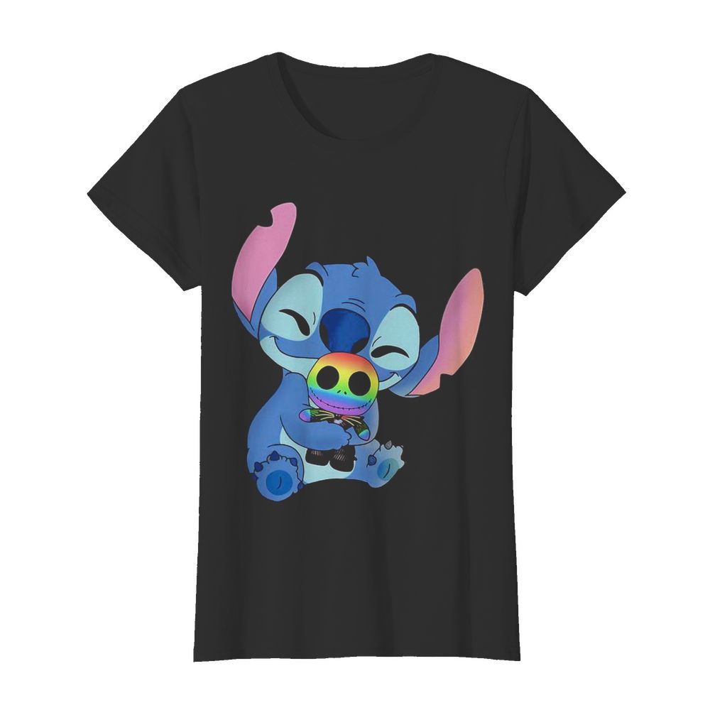 Disney stitch hug jack skellington lgbt  Classic Women's T-shirt