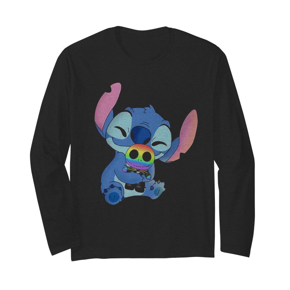 Disney stitch hug jack skellington lgbt  Long Sleeved T-shirt 