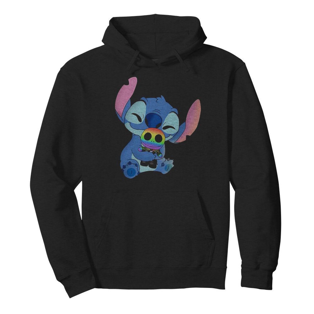 Disney stitch hug jack skellington lgbt  Unisex Hoodie