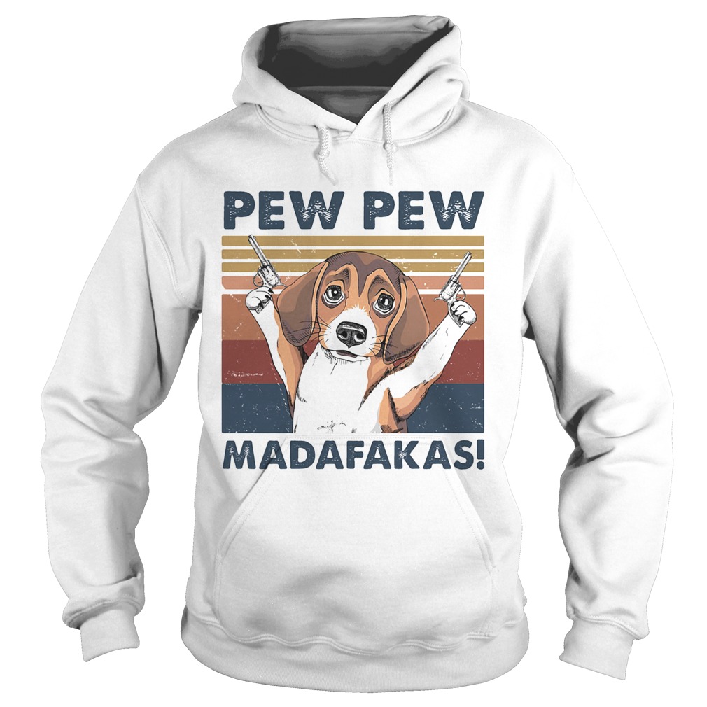 Dog pew pew madafakas vintage retro  Hoodie