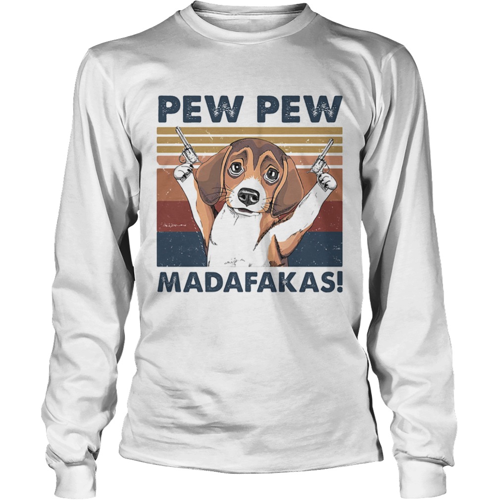 Dog pew pew madafakas vintage retro  Long Sleeve