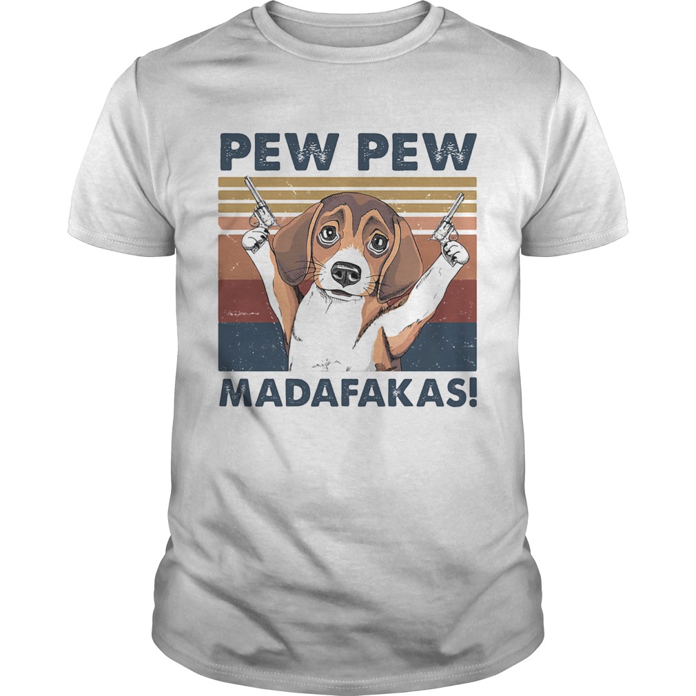 Dog pew pew madafakas vintage retro  Unisex