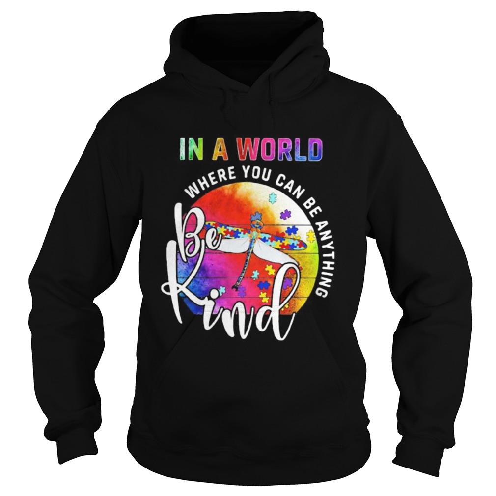 Dragonfly in a world where you can be kind vintage retro  Hoodie