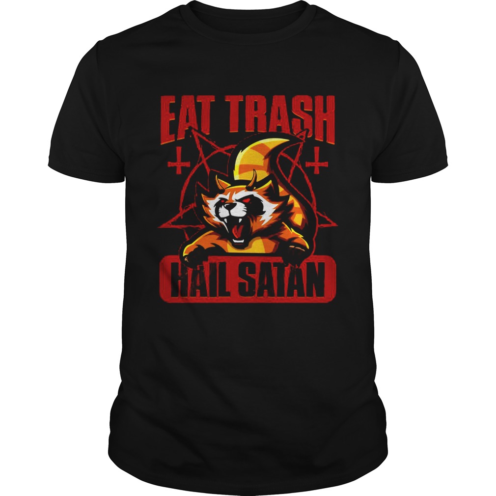 Eat Trash Hail Satan Cat Red shirt