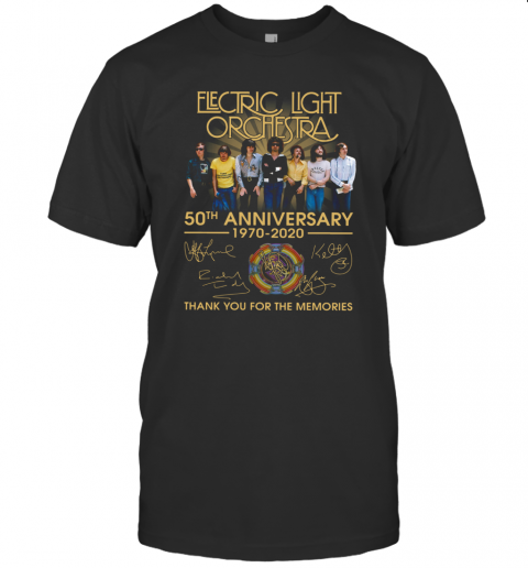 Electric Light Orchestra 50Th Anniversary 1970 2020 Signatures Thank You For The Memories T-Shirt