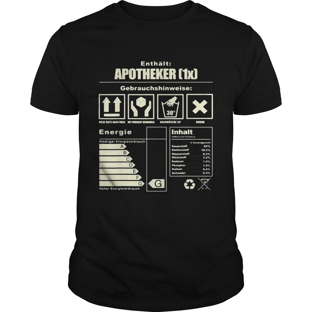 Enthlt apotheker gebrauchshinweise energieinhalt shirt