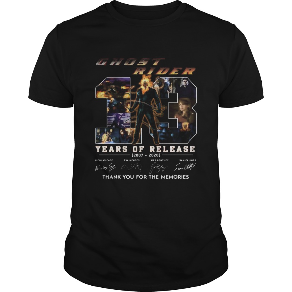 Ghost rider 13 years of release 2007 2020 thank you for the memories signatures shirt