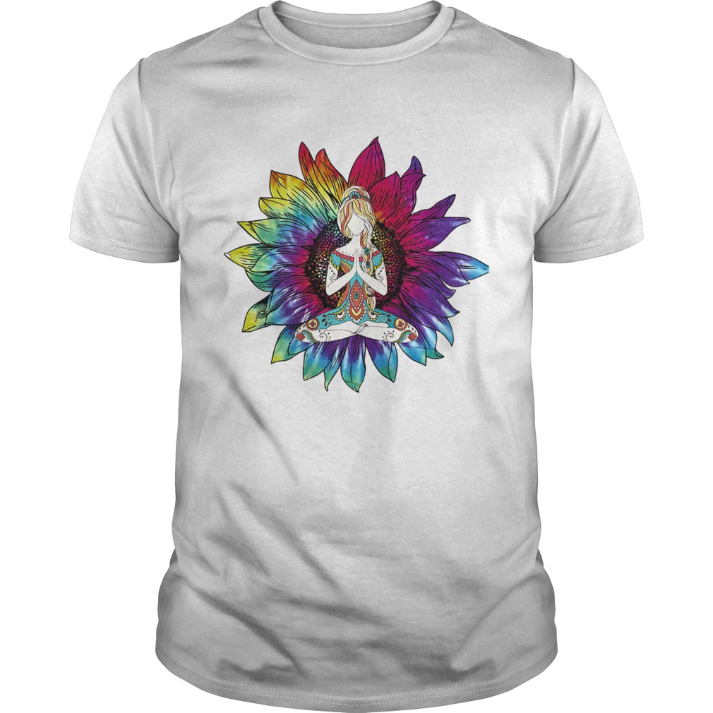 Girl Meditate Flower Color shirt