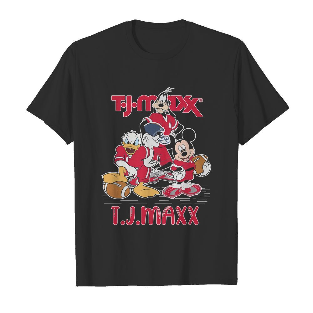 Goofy donald duck and mickey mouse football player tj maxx shirt