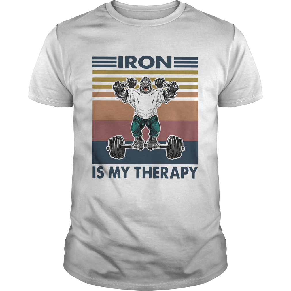 Gorilla Iron Is My Therapy Fitness Vintage shirt