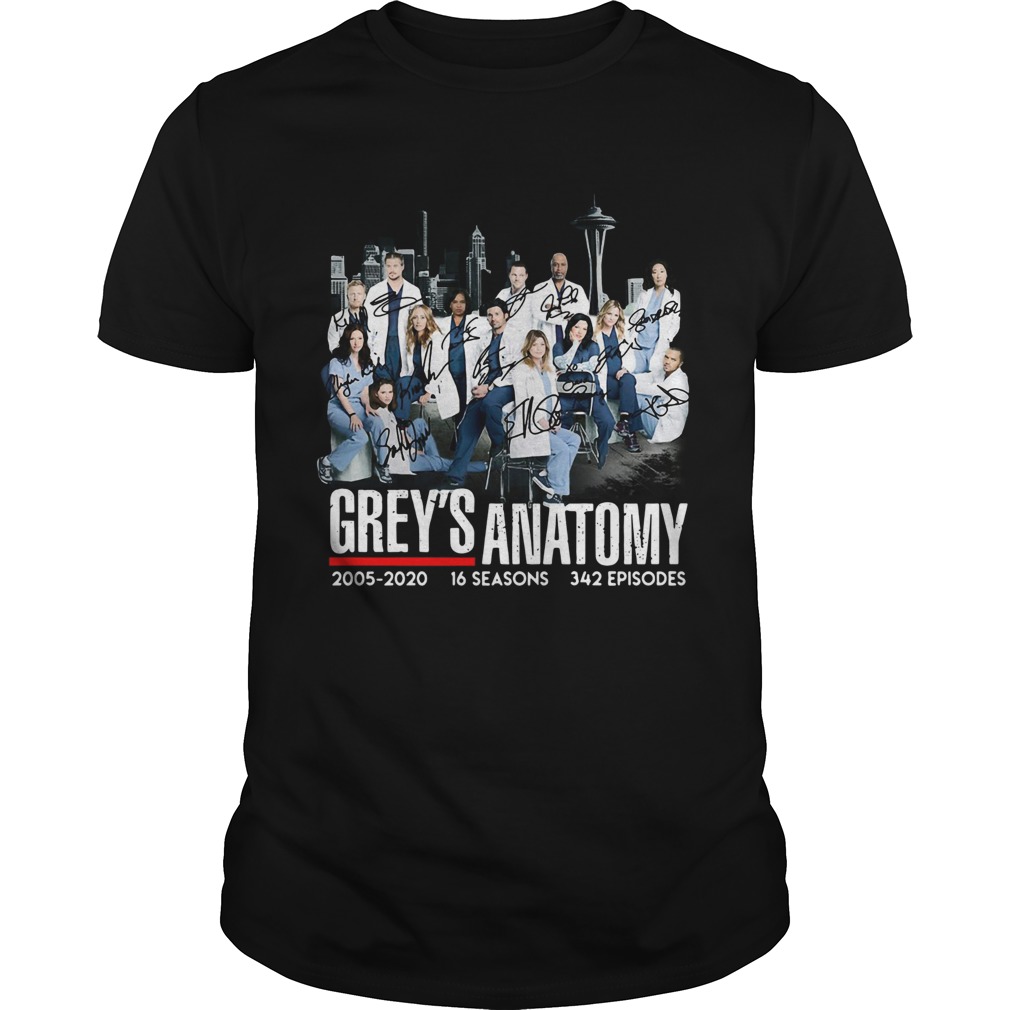 Greys Anatomy 2005 16 seasons 342 episodes signatures shirt