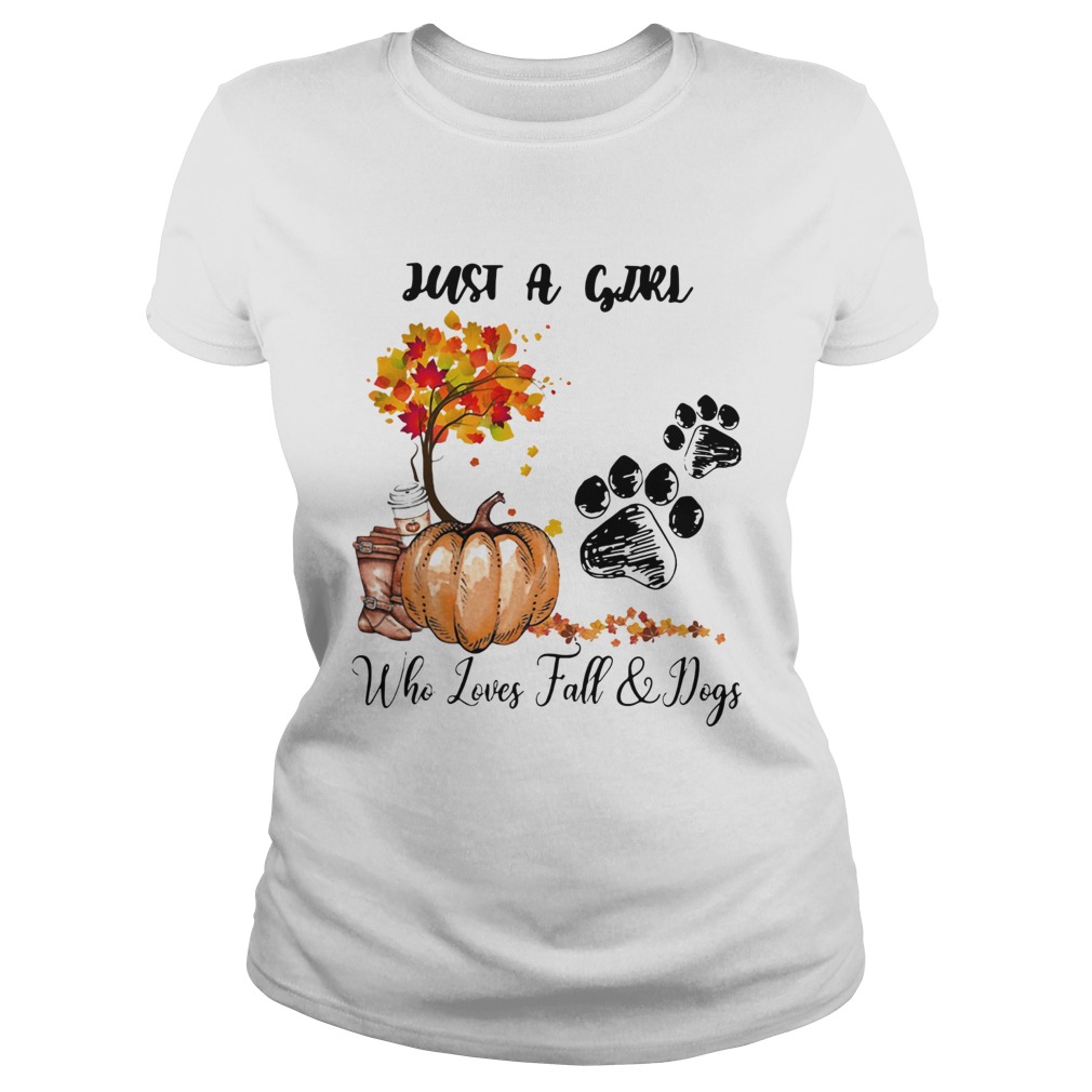 Halloween Just A Girl Who Loves Fall And Dogs  Classic Ladies