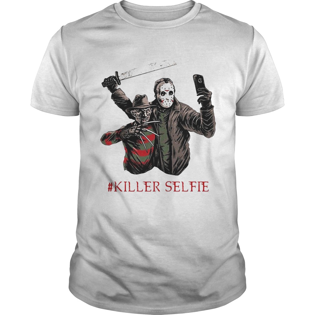 Halloween freddy krueger vs jason killer selfie shirt