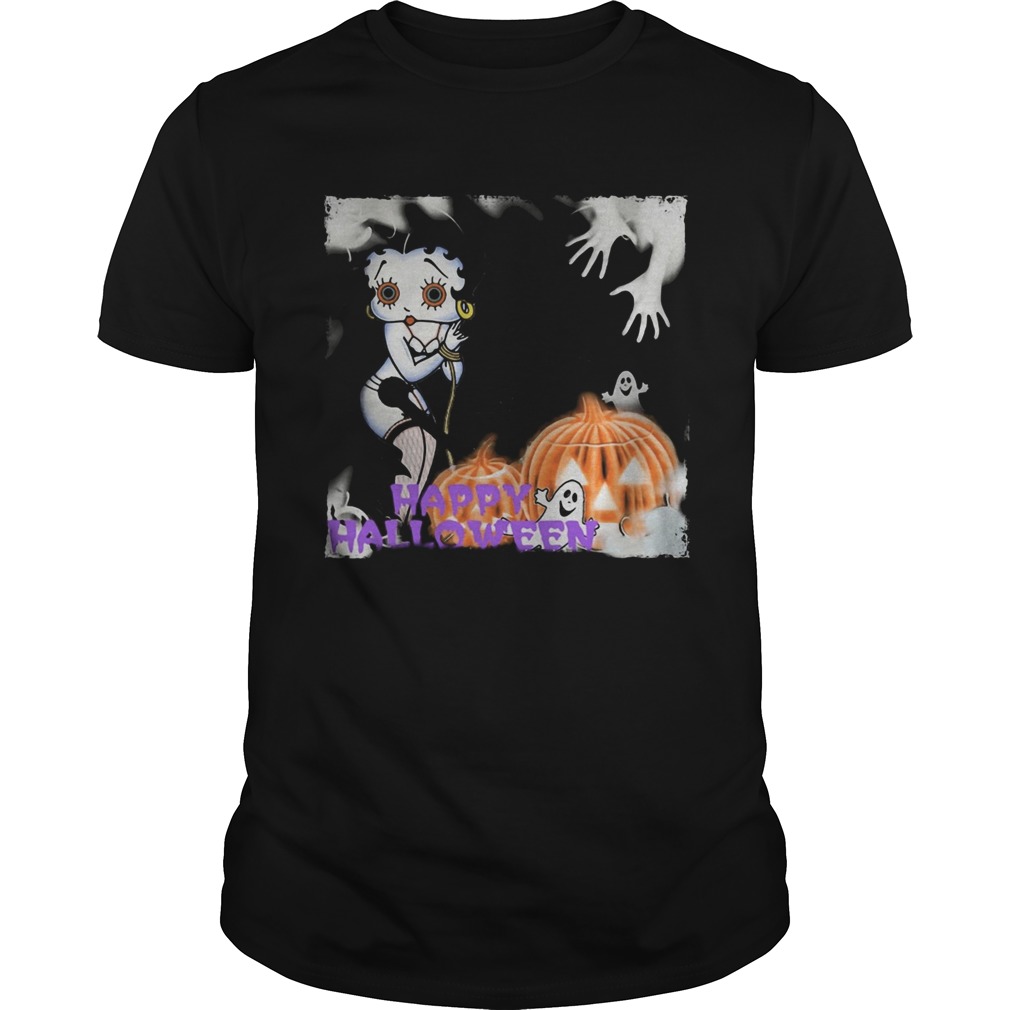 Happy halloween betty boop pumpkin boo shirt