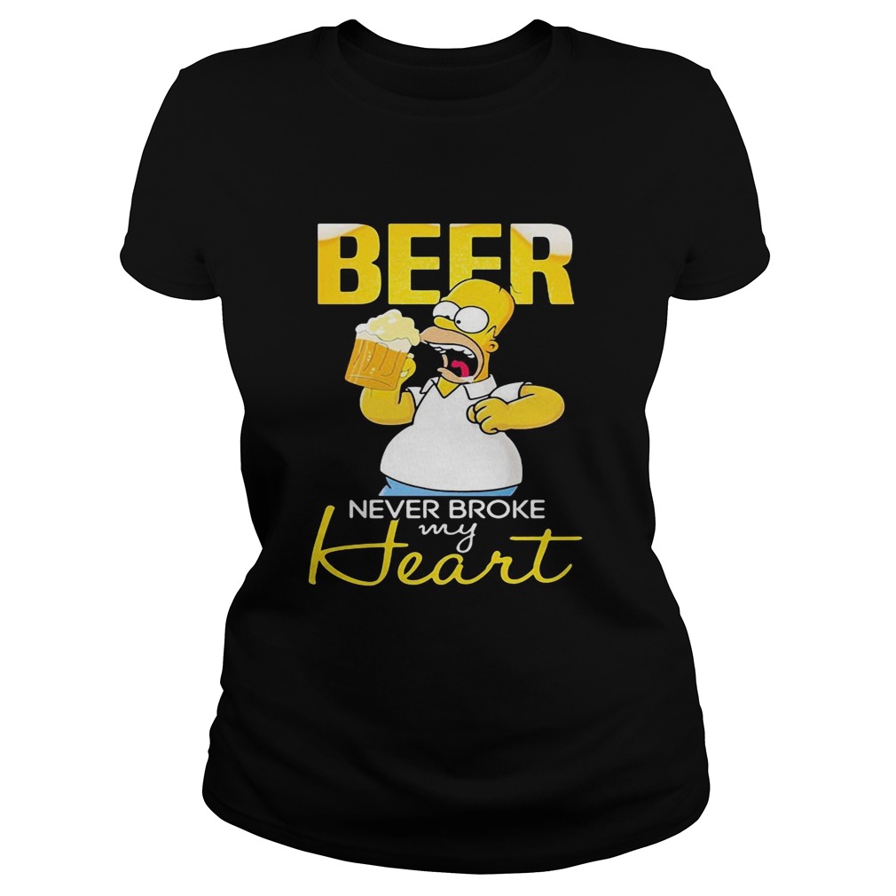 Homer simpson beer never broke my heart  Classic Ladies