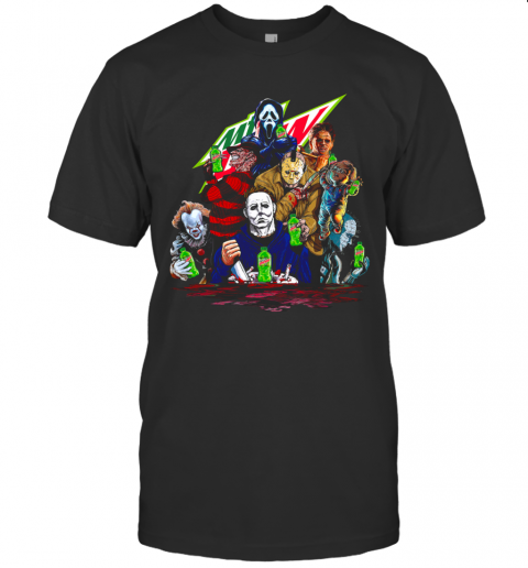 Horror Movies Characters Mountain Dew T-Shirt