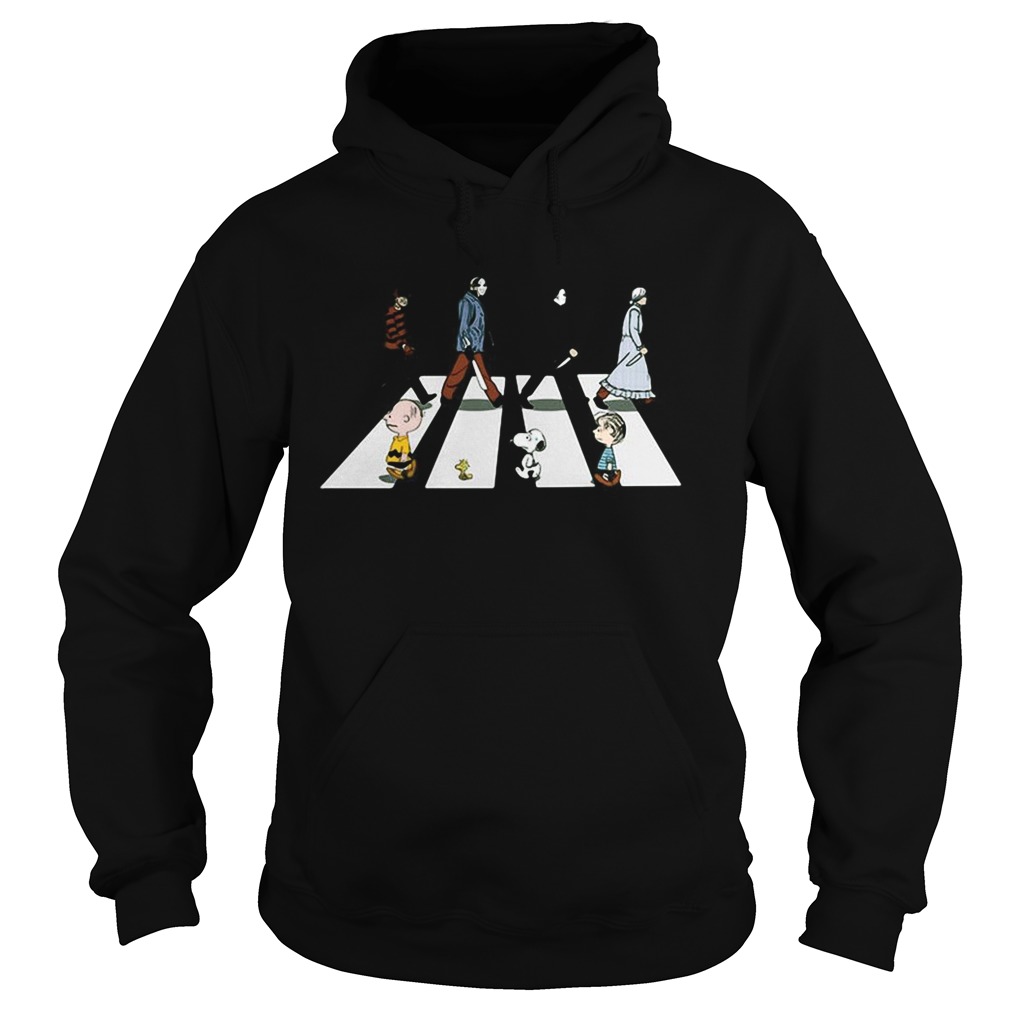 Horror characters and the peanuts abbey road  Hoodie