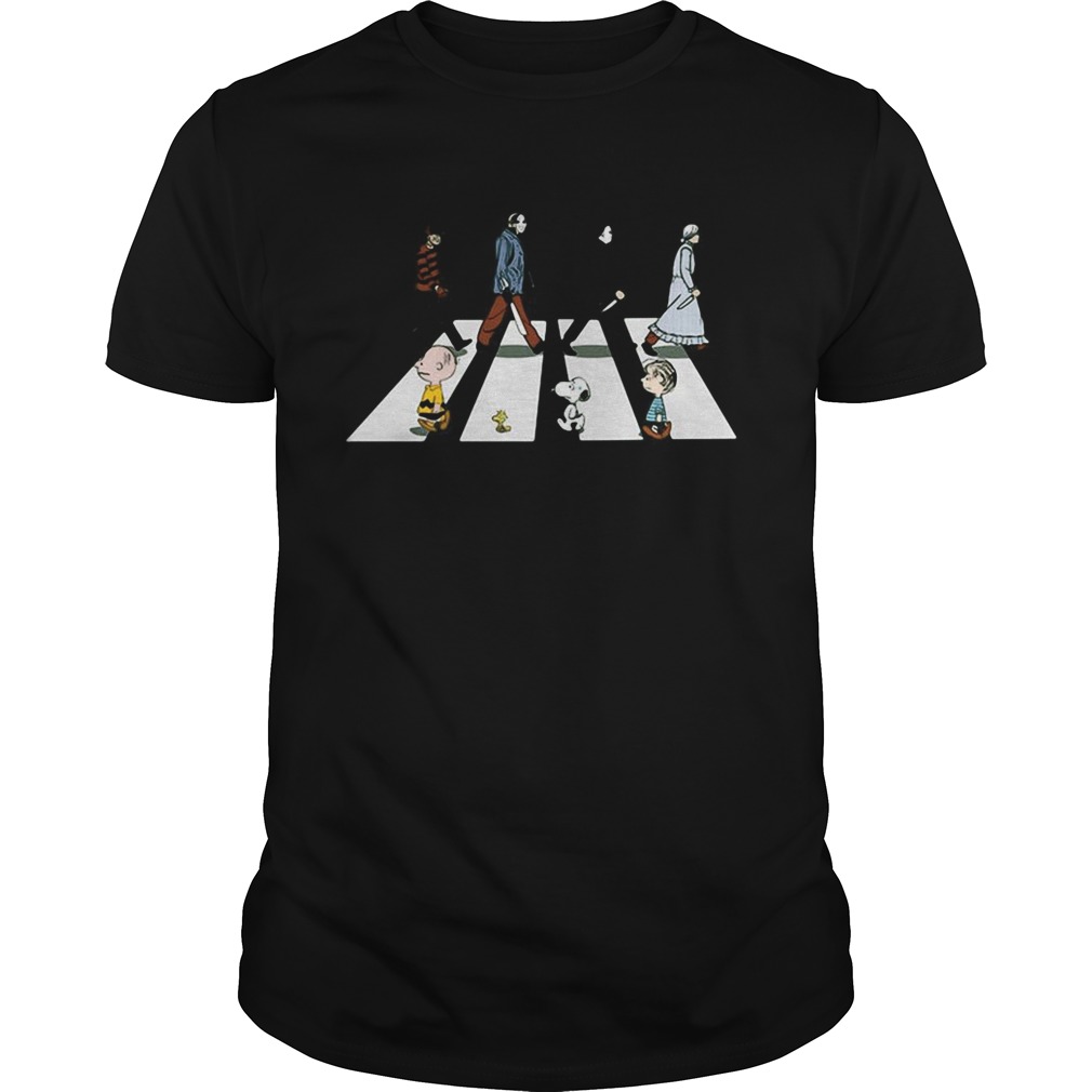 Horror characters and the peanuts abbey road  Unisex