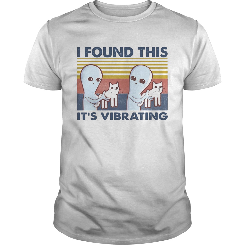 I found this its vibrating vintage retro cat shirt