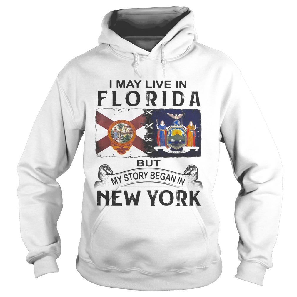 I may live in florida but my story began in new york  Hoodie