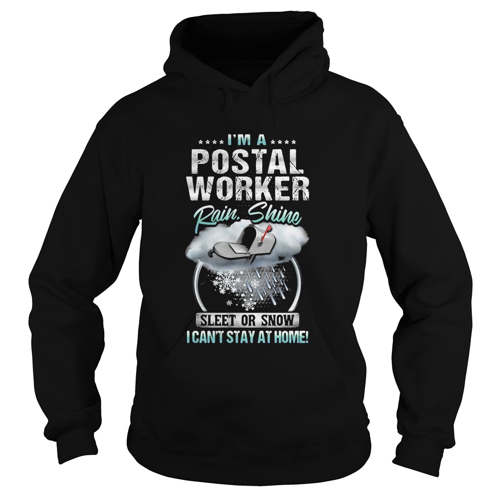 Im A Postal Worker Rain Shine Sleet Or Snow I Cant Stay At Home  Hoodie