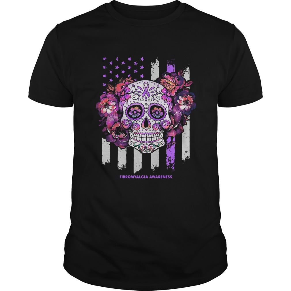 Independence day festival of death skull fibromyalgia awareness shirt