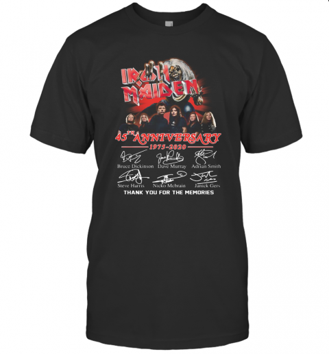 Iron Maiden 45Th Anniversary 1975 2020 Signatures T-Shirt