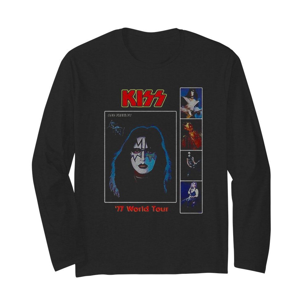 Kiss ace frehley 77 world tour signature  Long Sleeved T-shirt 