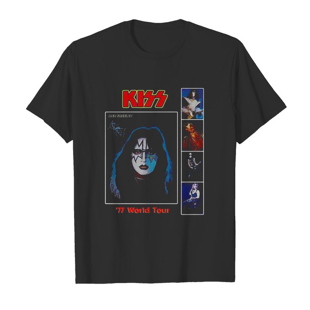 Kiss ace frehley 77 world tour signature  Classic Men's T-shirt