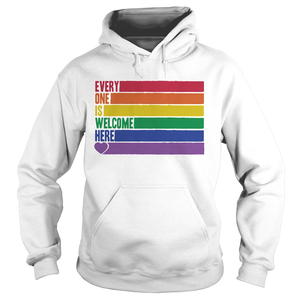 Lgbt rainbow everyone is welcome here heart  Hoodie