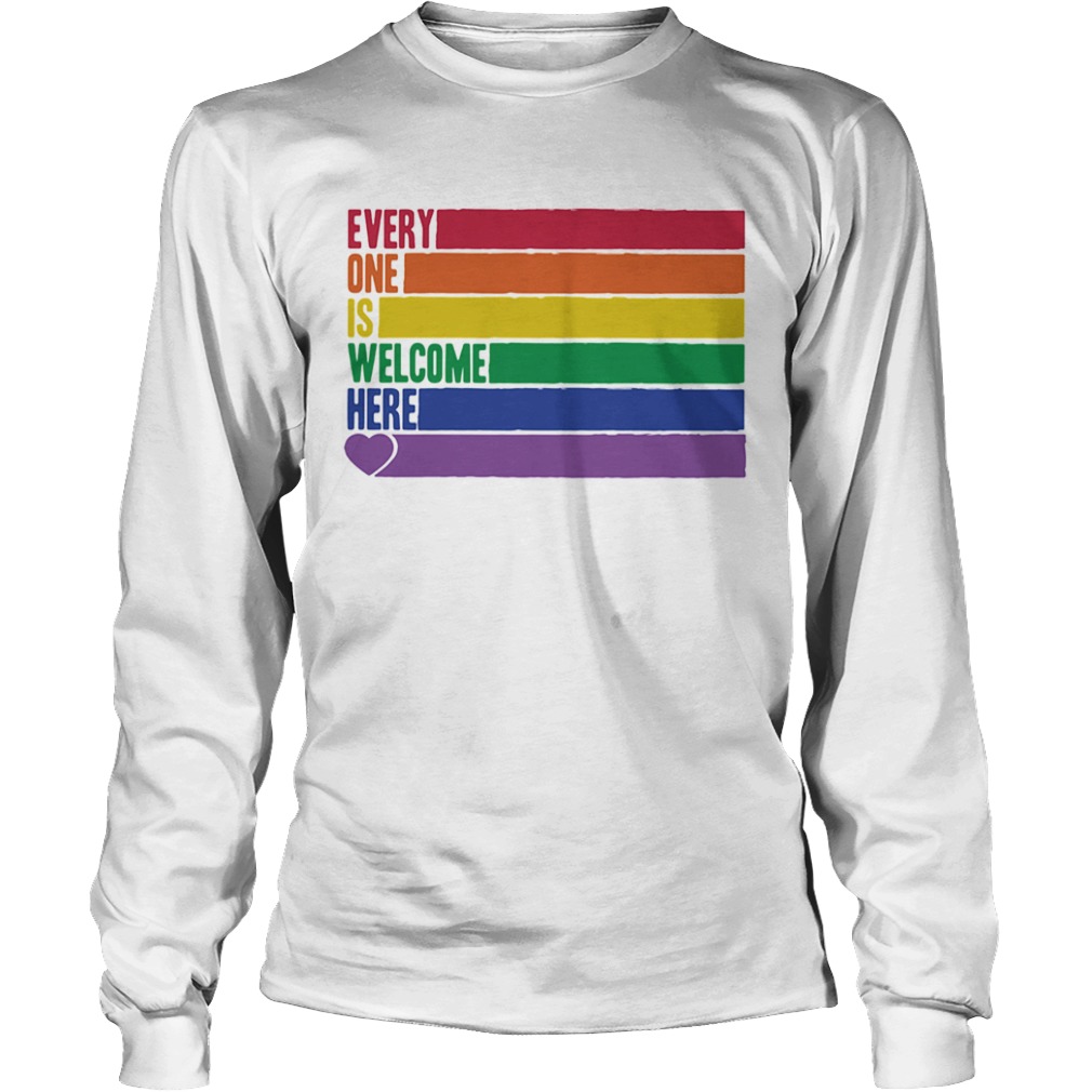 Lgbt rainbow everyone is welcome here heart  Long Sleeve