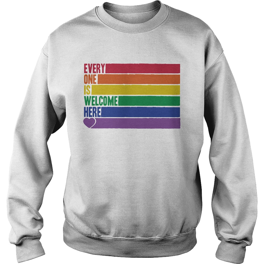 Lgbt rainbow everyone is welcome here heart  Sweatshirt