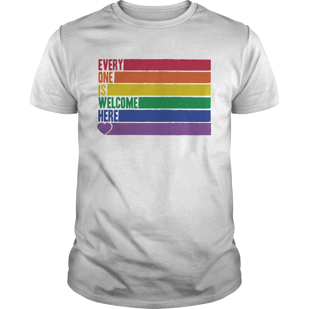 Lgbt rainbow everyone is welcome here heart  Unisex