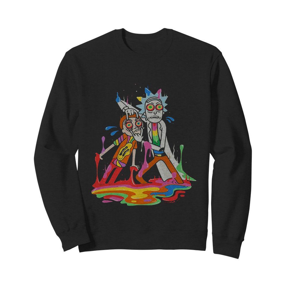 Lgbt rick and morty watercolor  Unisex Sweatshirt