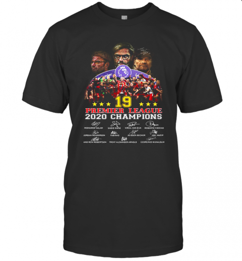 Liverpool FC 19 Premier League 2020 Champions Signatures T-Shirt