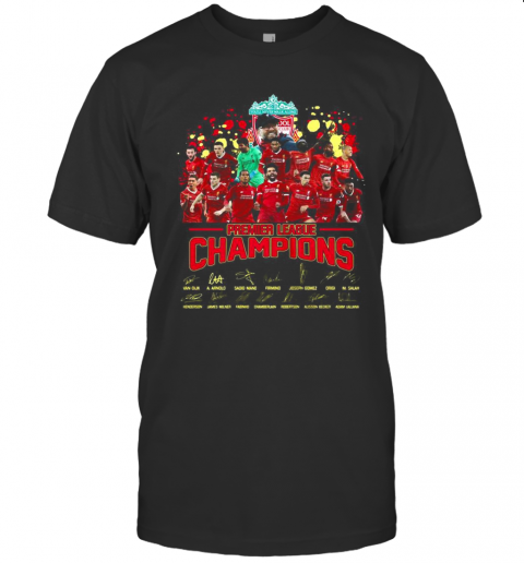 Liverpool Fc Premier League Champions Signatures T-Shirt