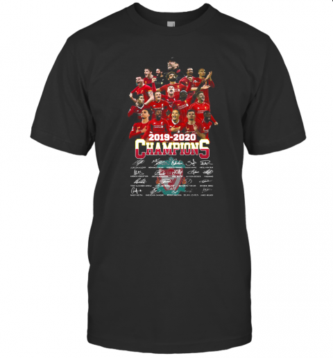 Liverpool Football Club 2019 2020 Champions Signatures T-Shirt