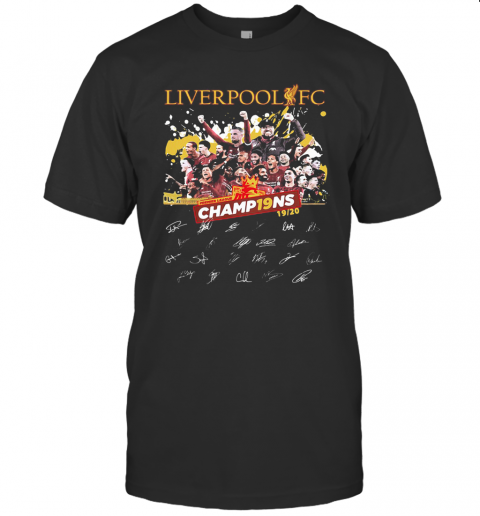 Liverpool Football Club Champions 2019 2020 Signatures T-Shirt