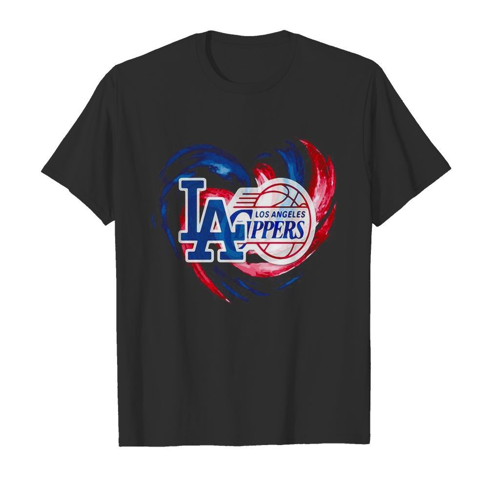 Los angeles dodgers and los angeles clippers heart color  Classic Men's T-shirt