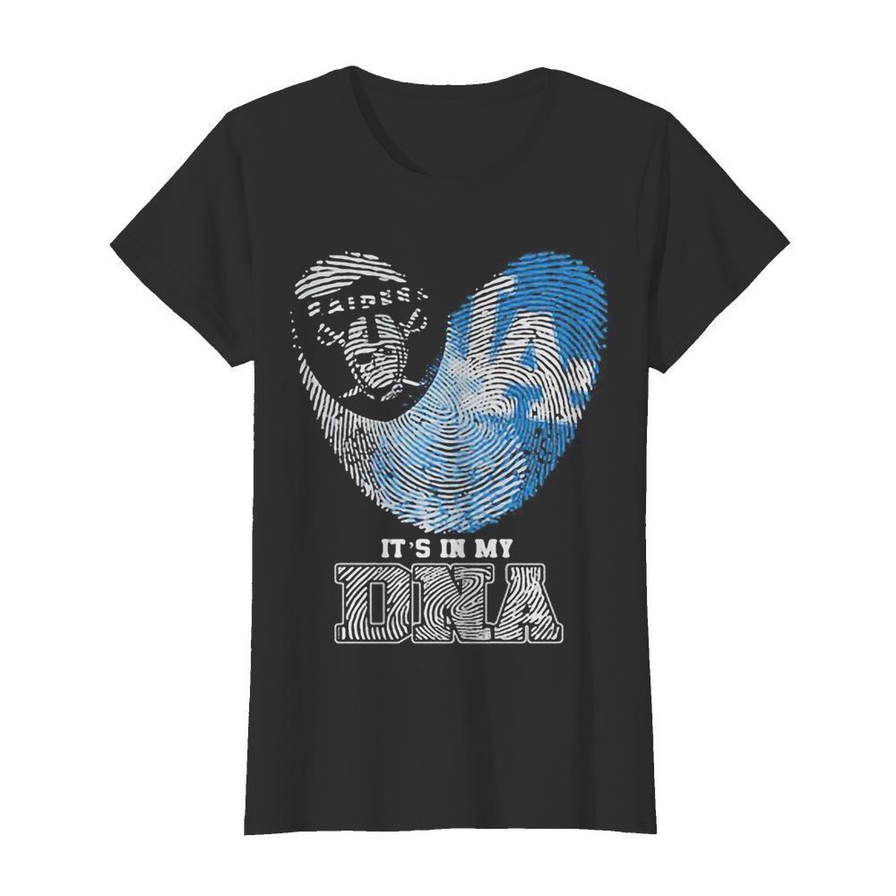 Los angeles raiders and los angeles dodgers heart it’s in my dna  Classic Women's T-shirt