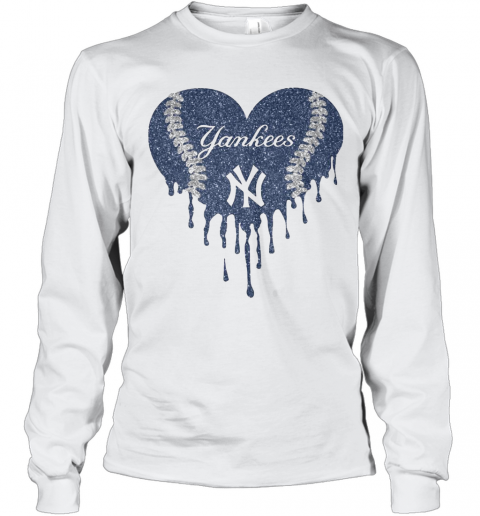 Love New York Yankees Baseball Heart Diamond T-Shirt Long Sleeved T-shirt 