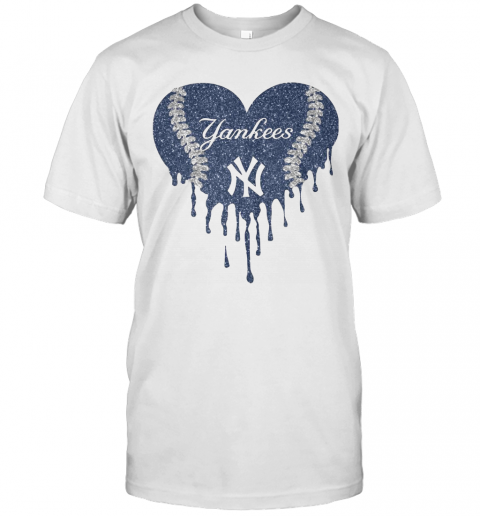 Love New York Yankees Baseball Heart Diamond T-Shirt Classic Men's T-shirt