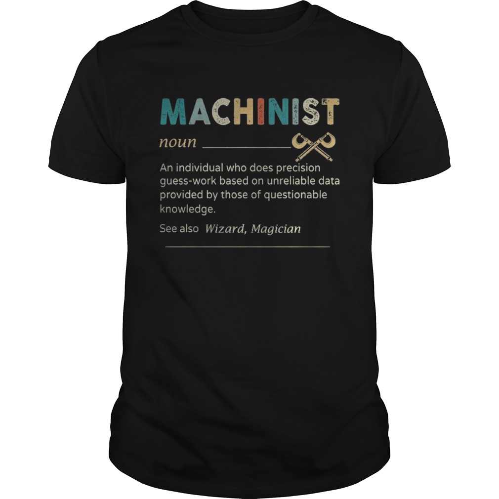 Machinist Noun An Individual Who Does Precision Guess Work Based On Unreliable Data Provided By Tho