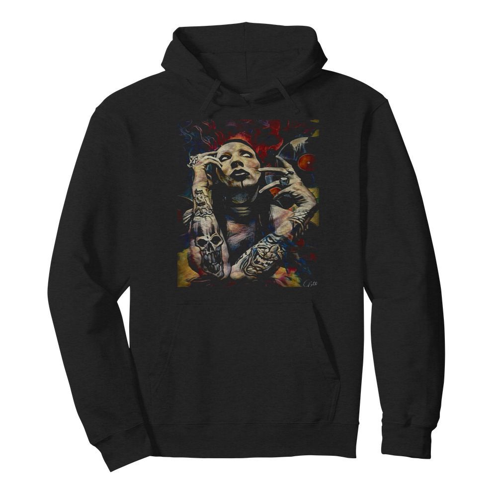 Marilyn manson art poster  Unisex Hoodie