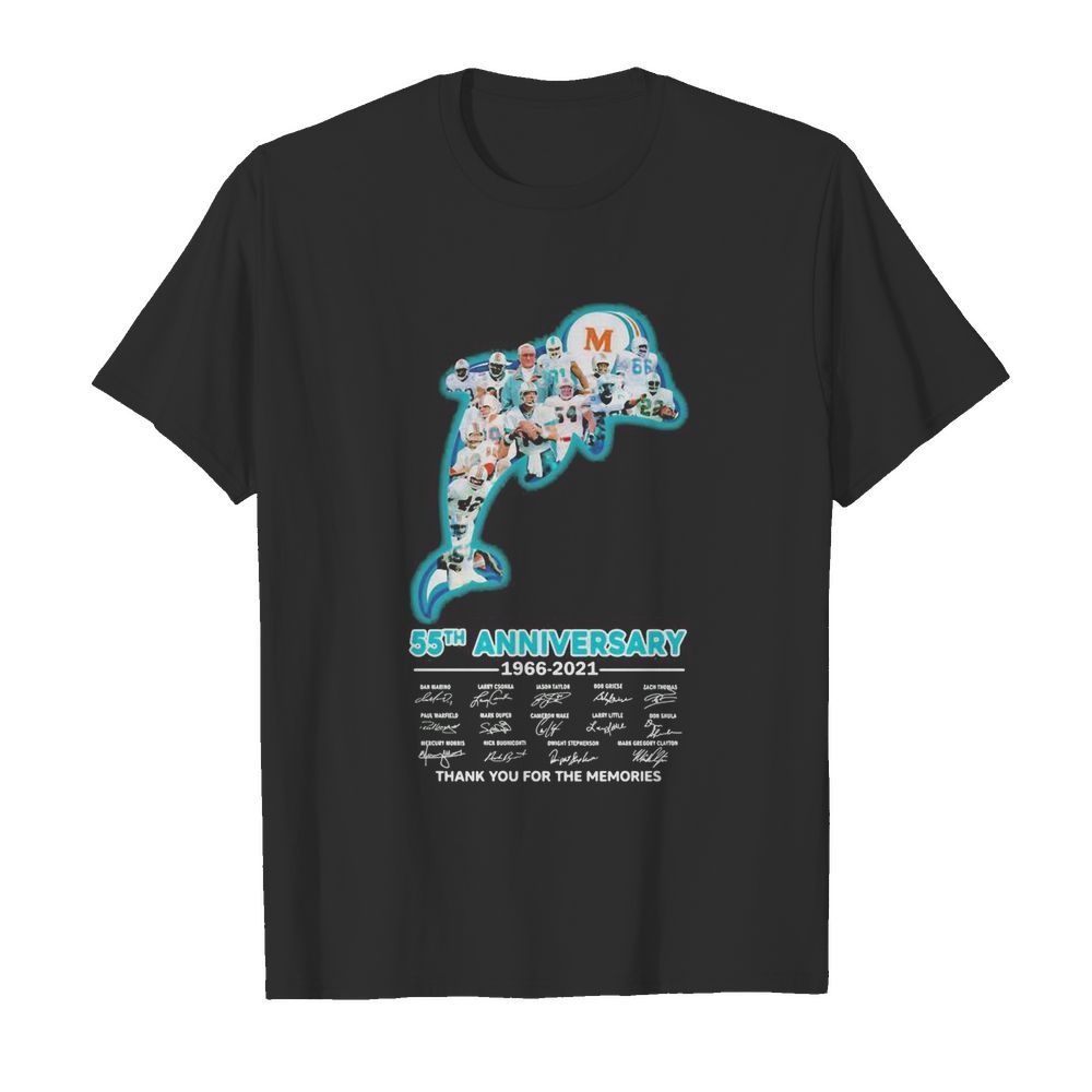 Miami dolphins logo 55th anniversary 1966 2021 thank you for the memories signatures  Classic Men's T-shirt