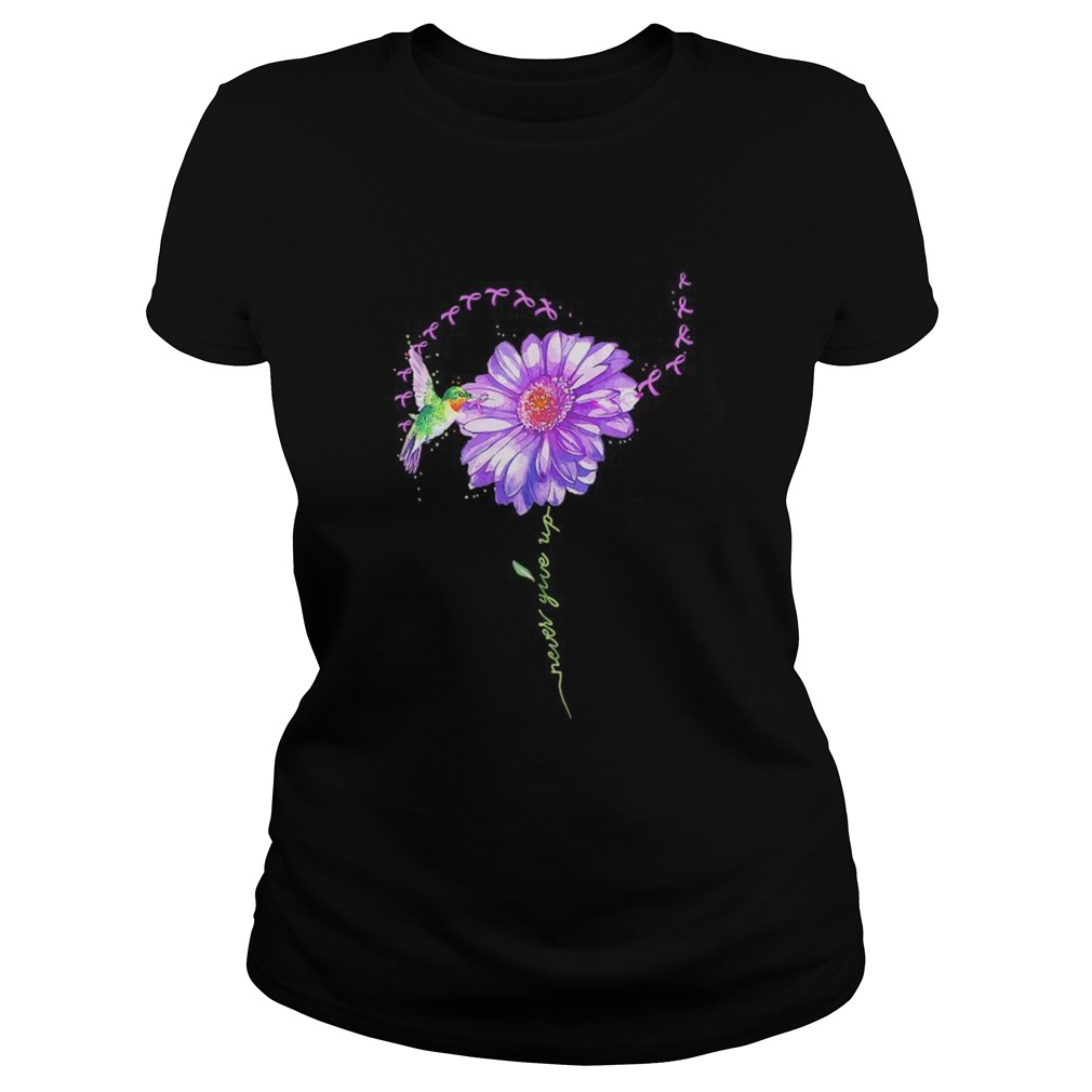 Never give up bird chrysanthemum fibromyalgia  Classic Ladies