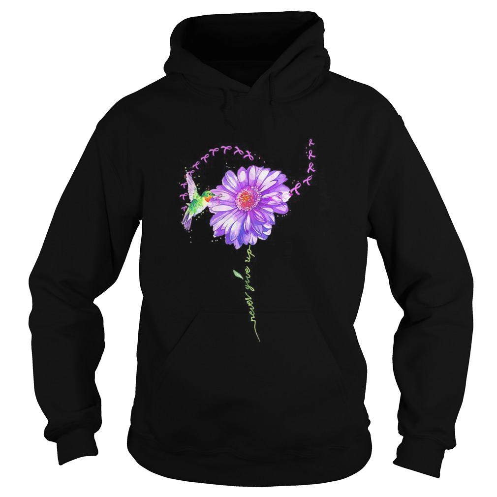 Never give up bird chrysanthemum fibromyalgia  Hoodie