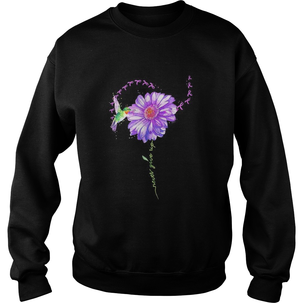 Never give up bird chrysanthemum fibromyalgia  Sweatshirt