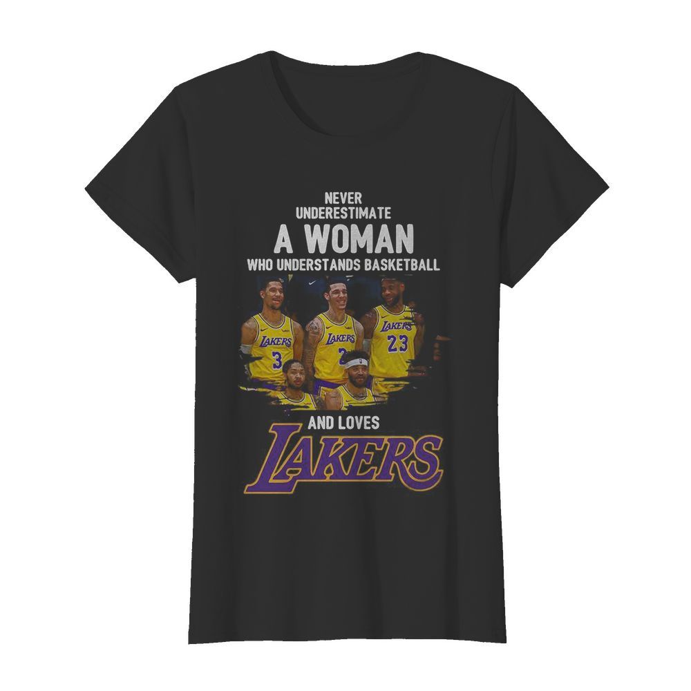 Never underestimate a woman who understands basketball and loves los angeles lakers  Classic Women's T-shirt